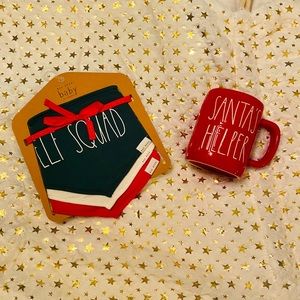 Rae Dunn Christmas baby bandana bibs and mug
